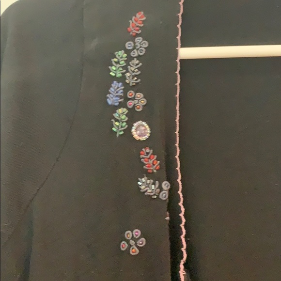 Lance Karesh beaded tie front top - Picture 3 of 5